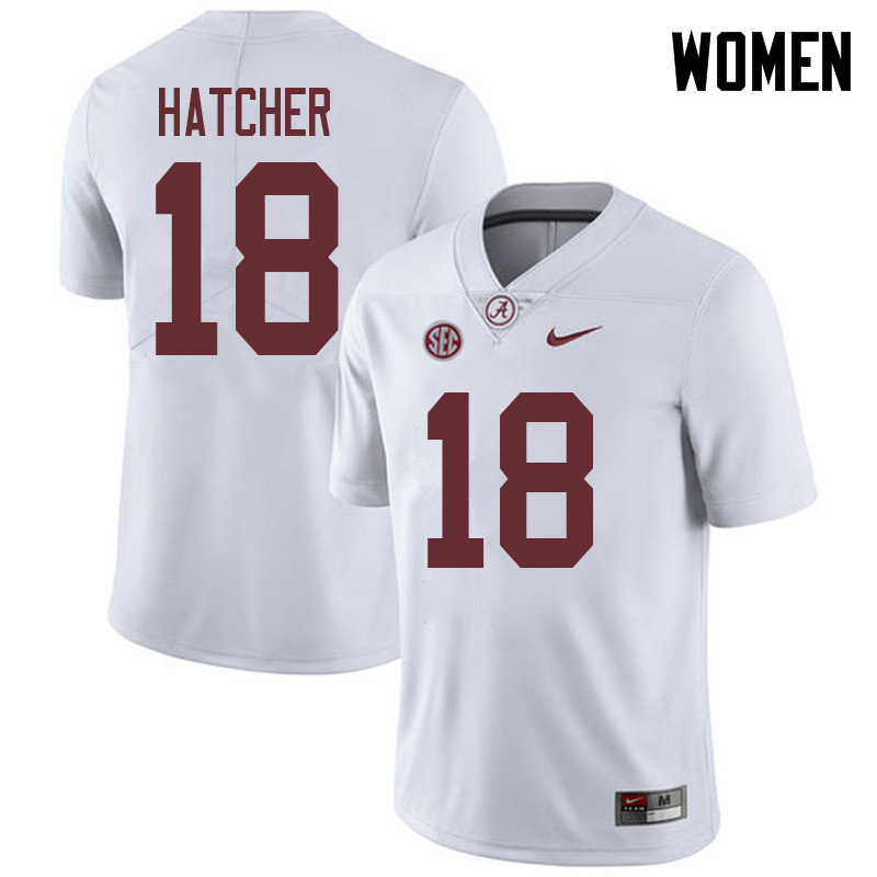 Alabama Crimson Tide Women's Layne Hatcher #18 White NCAA Nike Authentic Stitched 2018 College Football Jersey EL16J22JS